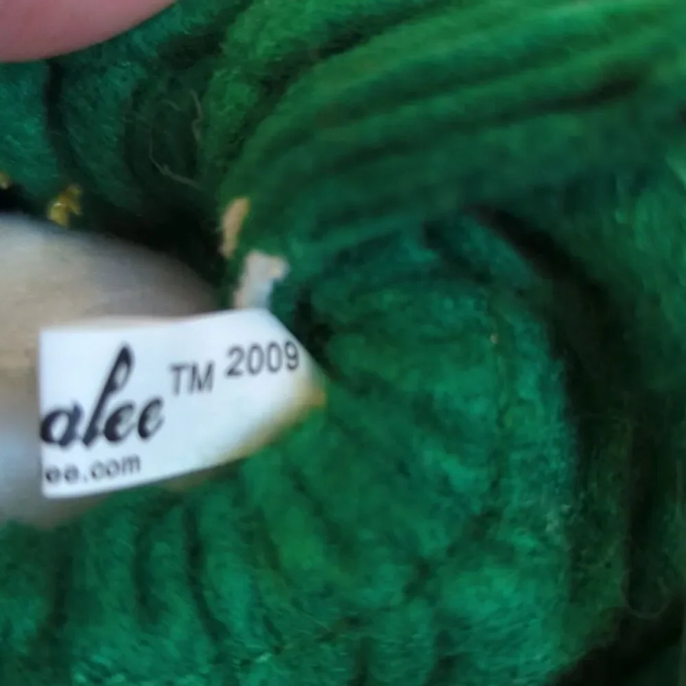 Annalee Christmas Girl Mouse In Santa's Sack Bag Velour Green 2009 Bow